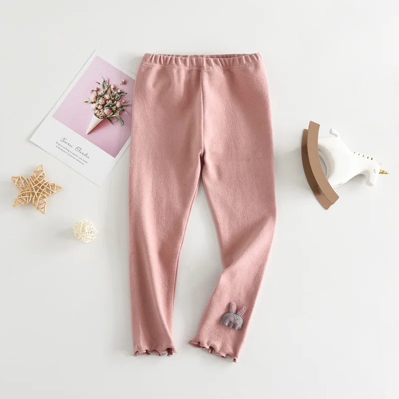 Свободные прямые штаны с кроликом для девочек леггинсы модная детская одежда