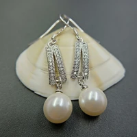 pearl jewelry s925 sterling silver wedding earring for women cute fine jewelry bohemia silver earrings engagement earrings women