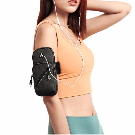 

Running Men Women Arm Bags for Phone Money Keys Outdoor Sports Arm Package Bag with Headset Hole Simple Style Running Arm Band