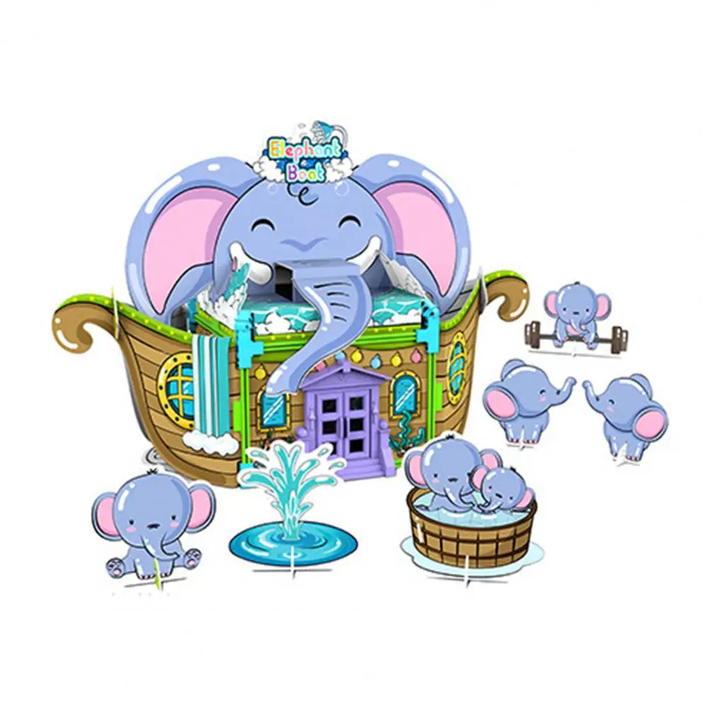 Jigsaw Cartoon Animal Design Painting Coloring Toy Children DIY Educational 3D Puzzle Parent-Child Interactive Game Toys | Игрушки и