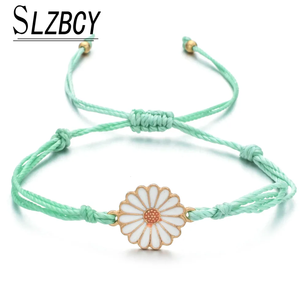 Новый эмалированный очаровательный плетеный браслет в виде подсолнуха для
