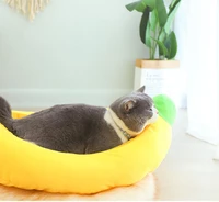 banana cat bed house cute cozy cat mat beds warm durable portable pet basket kennel dog cushion