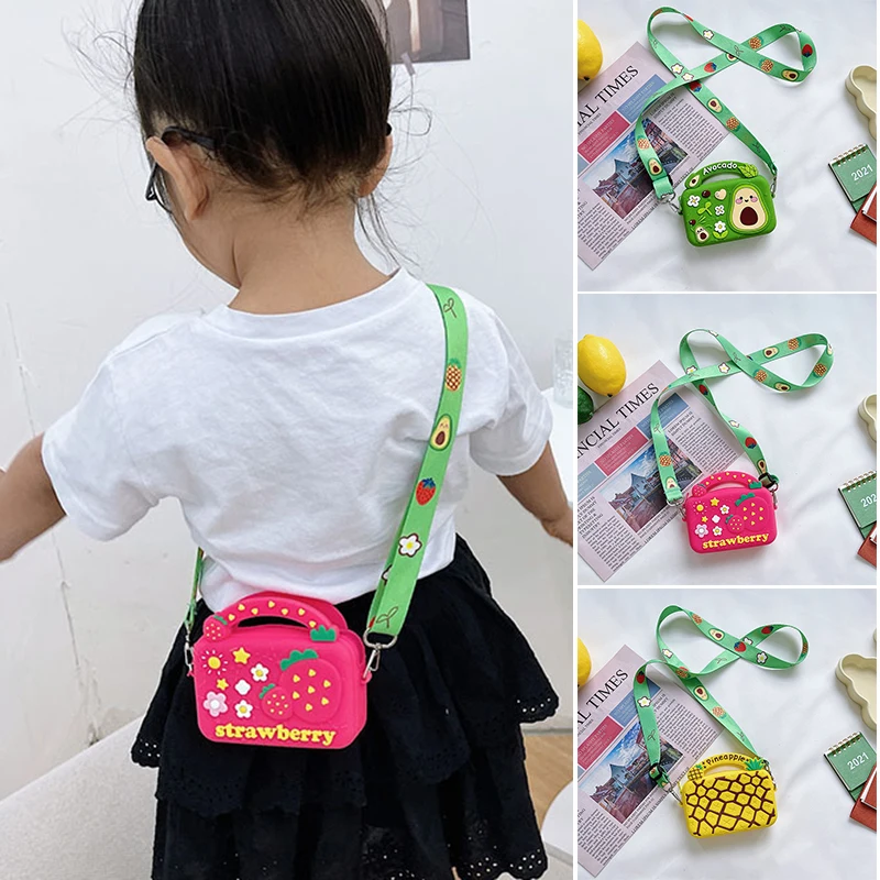 

Мультяшный фруктовый кросс-боди Кошелек для монет многофункциональная силиконовая мини-сумка Портативная сумка через плечо для женщин и д...