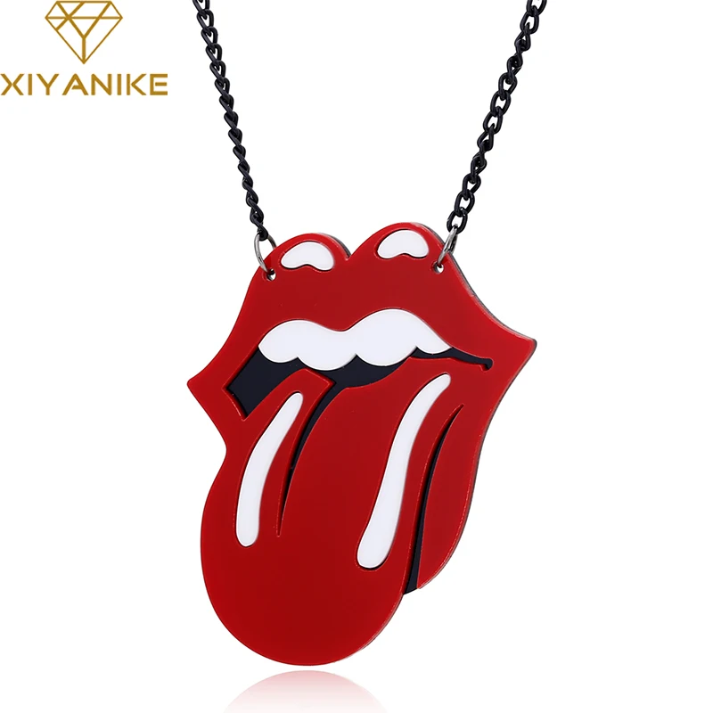 Женское Ожерелье чокер XIYANIKE крупное сексуальное ожерелье с губами эффектные