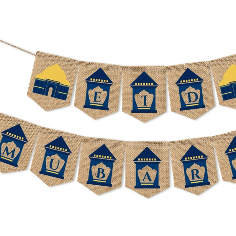 Мусульманский Рамадан баннер гирлянда ИД Мубарак Декоративная звезда лунный