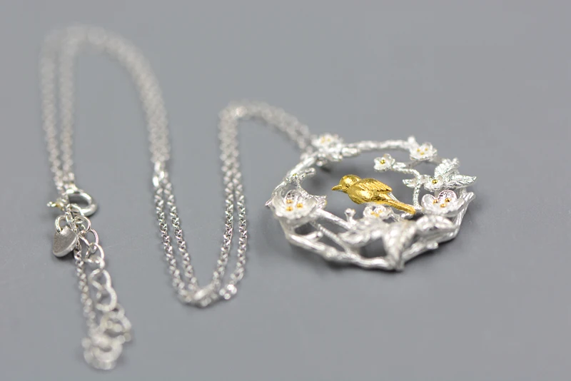Подарок на день рождения для девушки серебряный цветок Венок птица ожерелье День