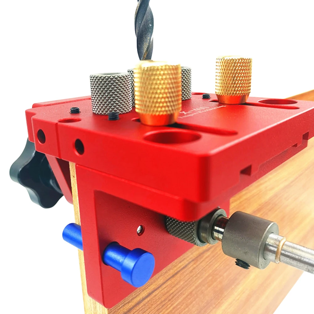 

X400 3 In 1 Accurate For Furniture Dowelling Jig Drill Guide Kit Aluminum Alloy Hexagon Wrench Fast Connecting Cam Fitting Block