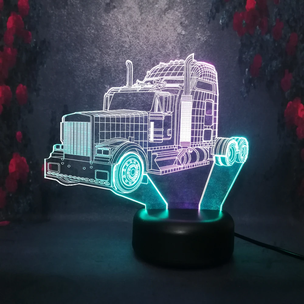 2019 ретро классические машинки 3D двухъядерный цветной ночник градиентная иллюзия