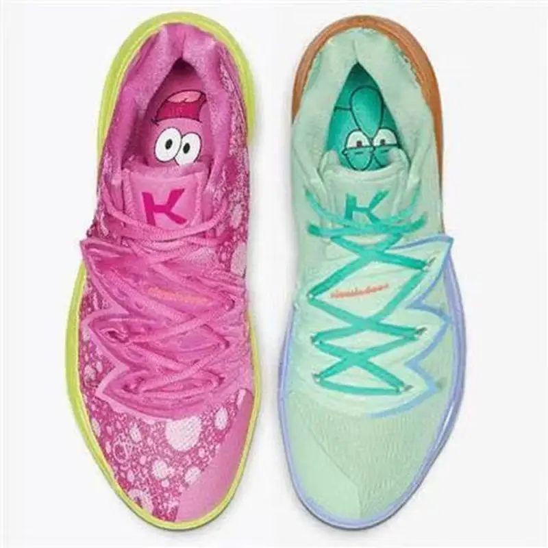 Новейшая Классическая Баскетбольная обувь Kyrie 5 желтого и розового цвета для