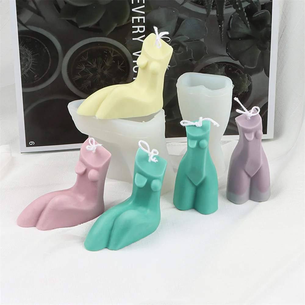 

Creative Nordic Style Abstract Stand Female Candle Mold Silicone Lie Down Woman Plaster Mould DIY Body Epoxy Soap Home Decor