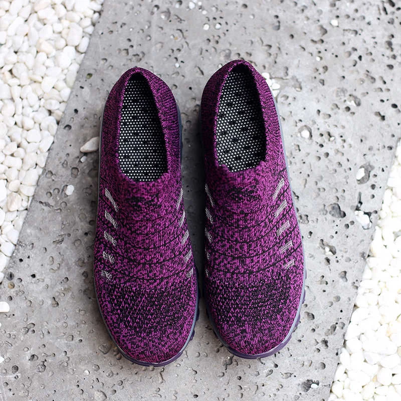 Женская спортивная обувь без шнуровки Ультра светильник Кроссовки на платформе