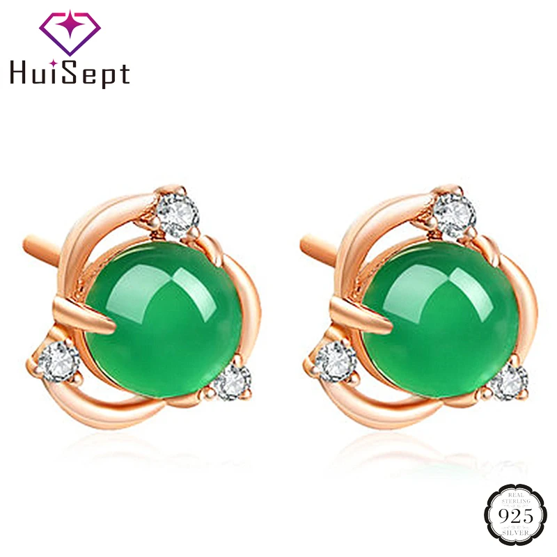 HuiSept серьги для женщин серебро 925 ювелирных изделий с изумрудом драгоценный