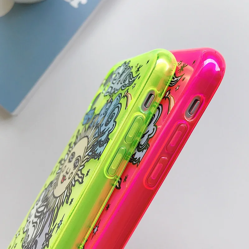 Флуоресцентный чехол USLION с солнцезащитным лицом для телефона iPhone 11 Pro Max X XR XS