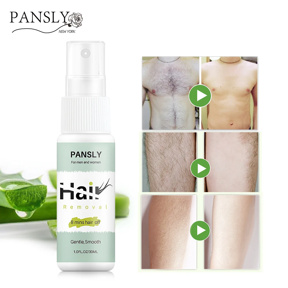 

Pansly 8 Mins Hair Off Hair Removal Cream Face Body Hair Depilatory Beard Bikini Legs Armpit 30ml Painless Hair Remover Spray