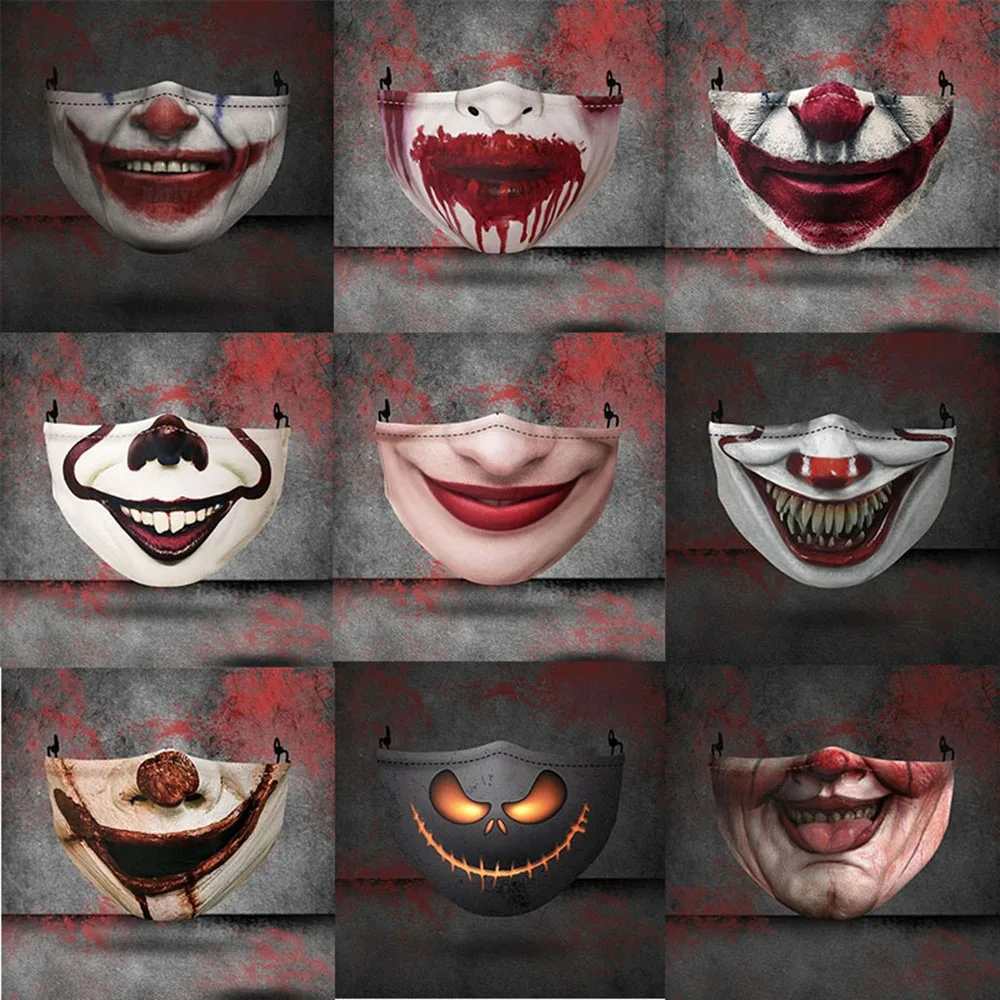 Детские маски для косплея страшные смешные на Хэллоуин полотенце лица клоуна