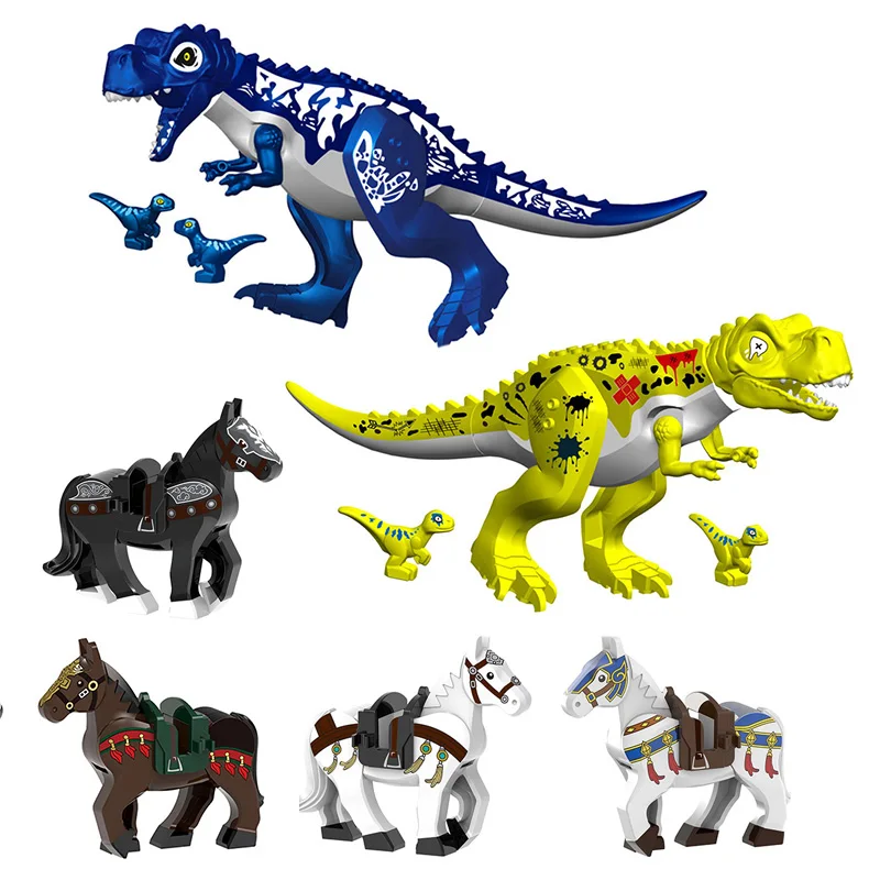 Животный мир серии Динозавров Мультфильм война лошадь прекрасный тираннозавр