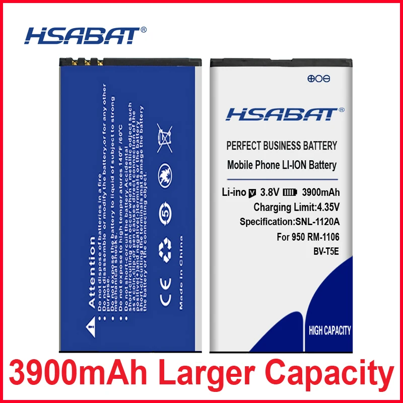 HSABAT BV-T5E/BVT5E/BV T5E 3900 ма-ч для microsoft Lumia 950 Батарея RM-1106 RM-1104 RM-110 Батарея