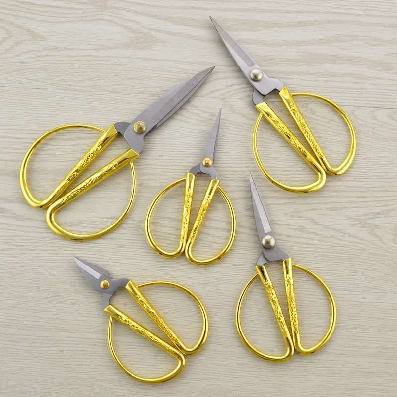 Ножницы для шитья из нержавеющей стали винтажные золотые ножницы