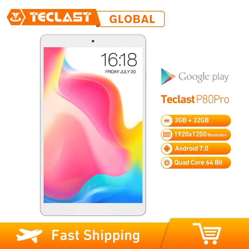 Teclast P80 Pro обновленный Android 7,0 MTK8163 четырехъядерный 1,3 ГГц 3 ГБ ОЗУ 32 Гб ПЗУ планшетный ПК двойной WiFi/камеры 1920*1200 gps HDMI