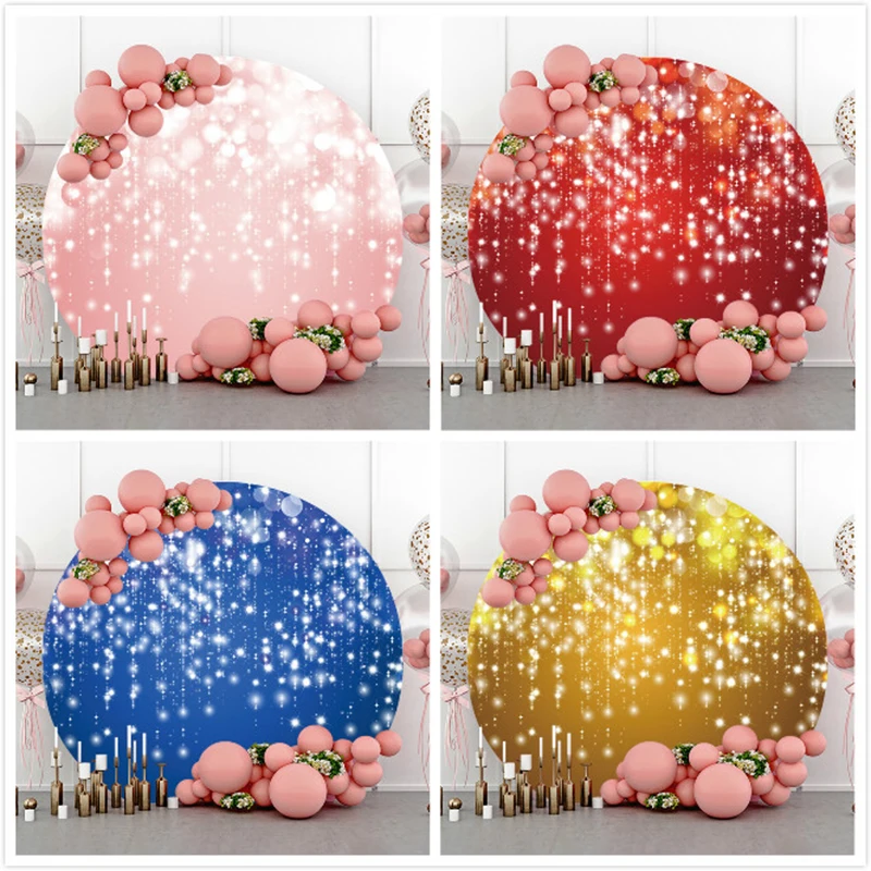 

DAWNKNOW Round Circle Cover Photography Background Backdrop Glitter Wedding Adult Birthday Party Decoration Photo Live Studio
