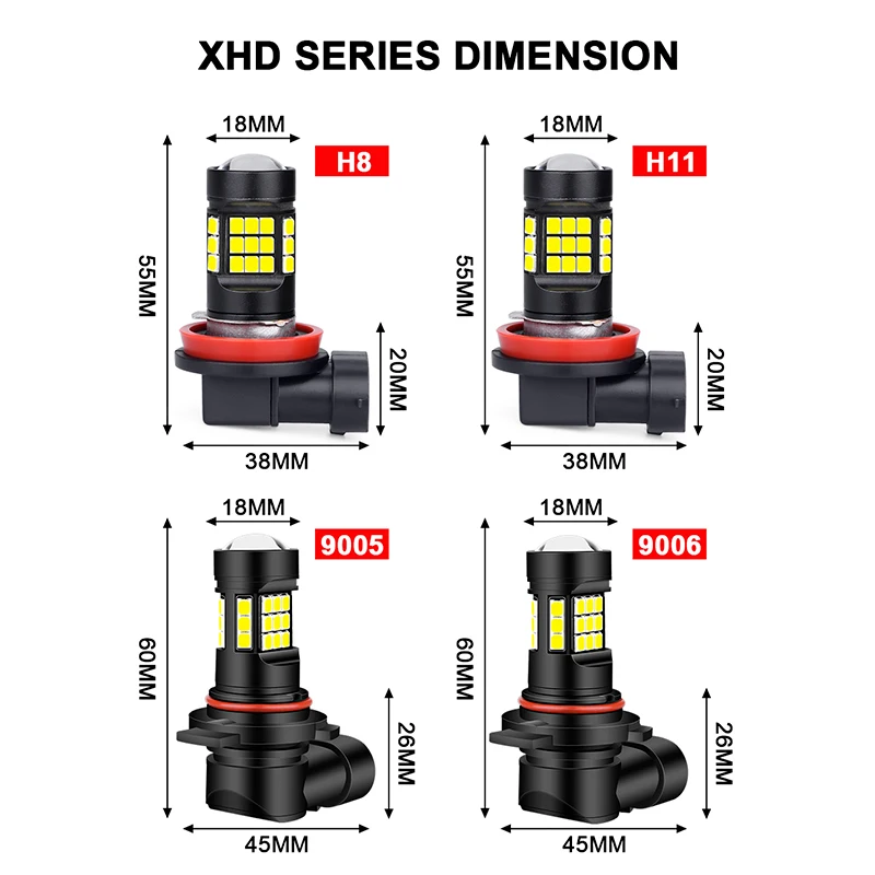 HLXG 1 пара Высокая мощность H11 H8 led 9012 HIR2 светодиодный противотуманный светильник s