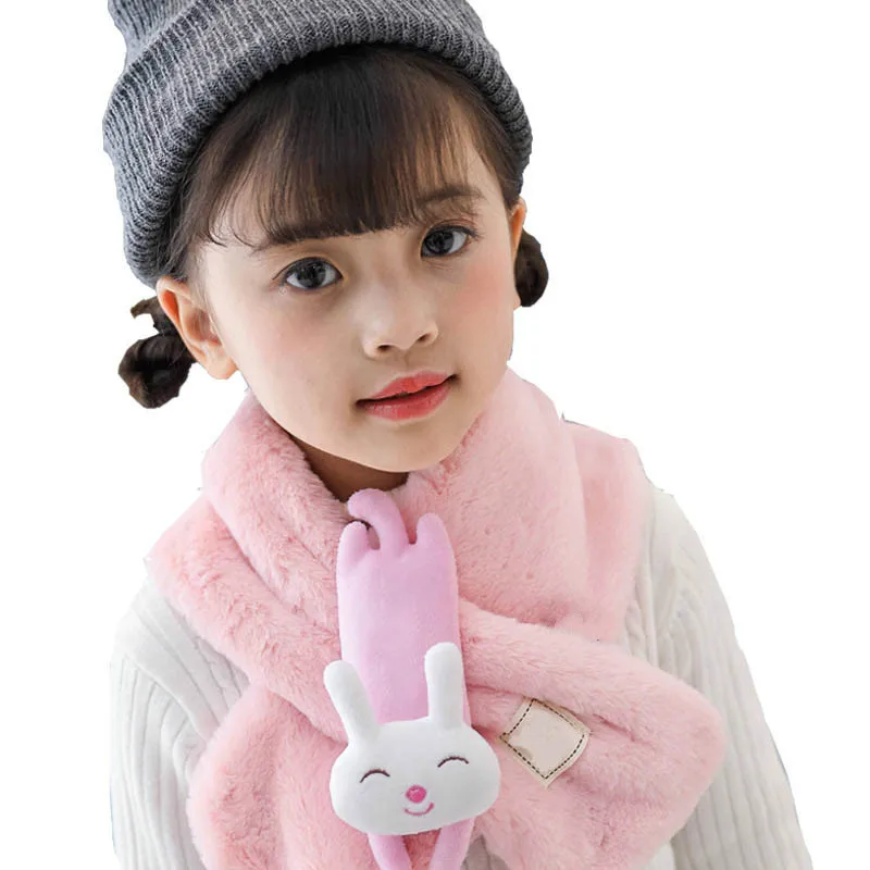 Шарф детский из кроличьего меха на осень-зиму |