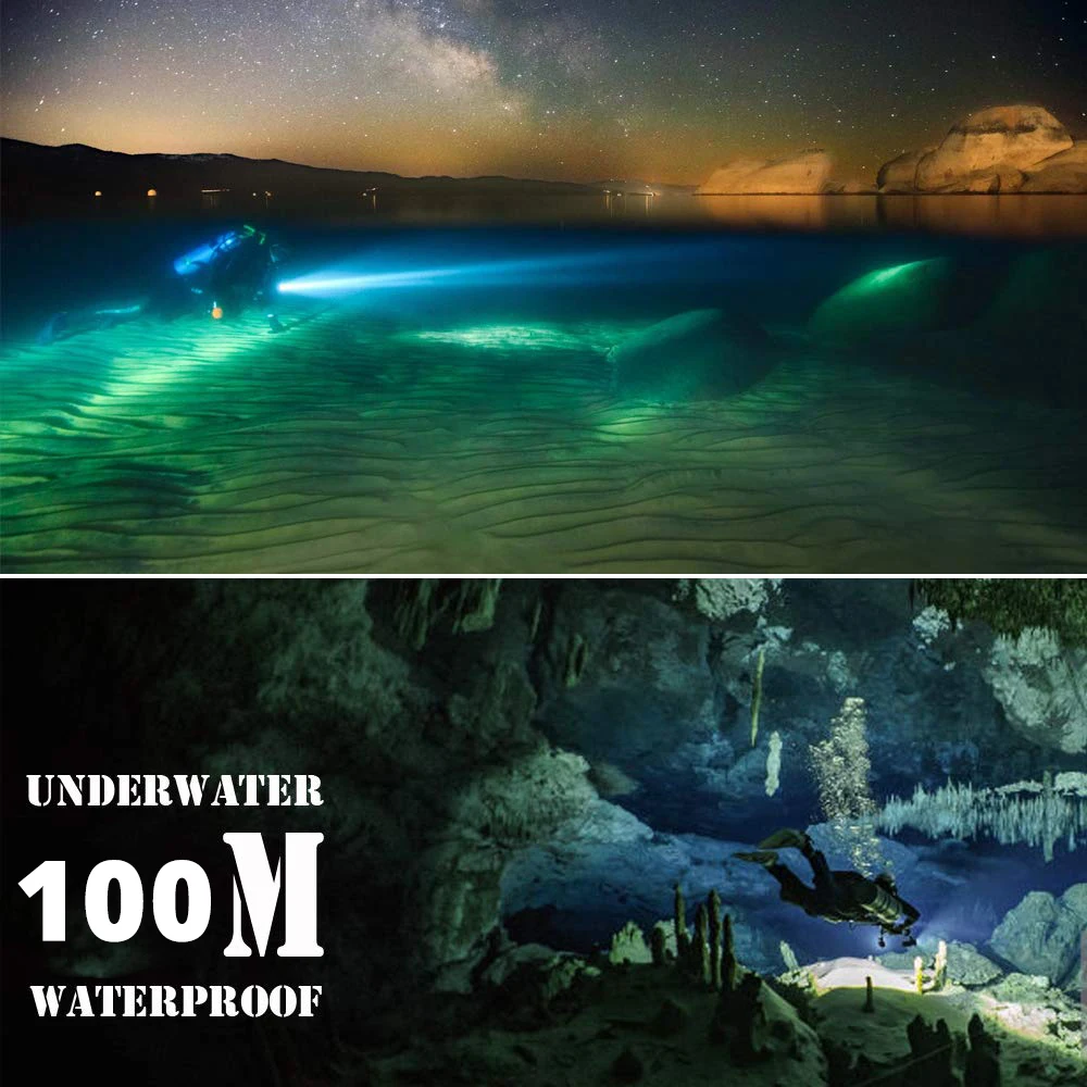 Светильник профессиональный фонарь для дайвинга поворотный сенсорный