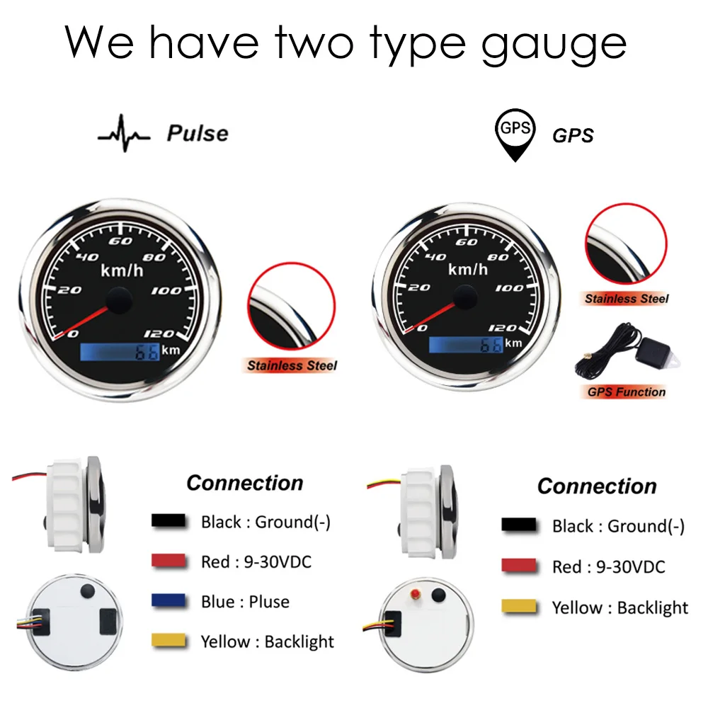 Одометр скорости с GPS 60 км/ч 85 мм измеритель 120 200 антенной для лодки автомобиля