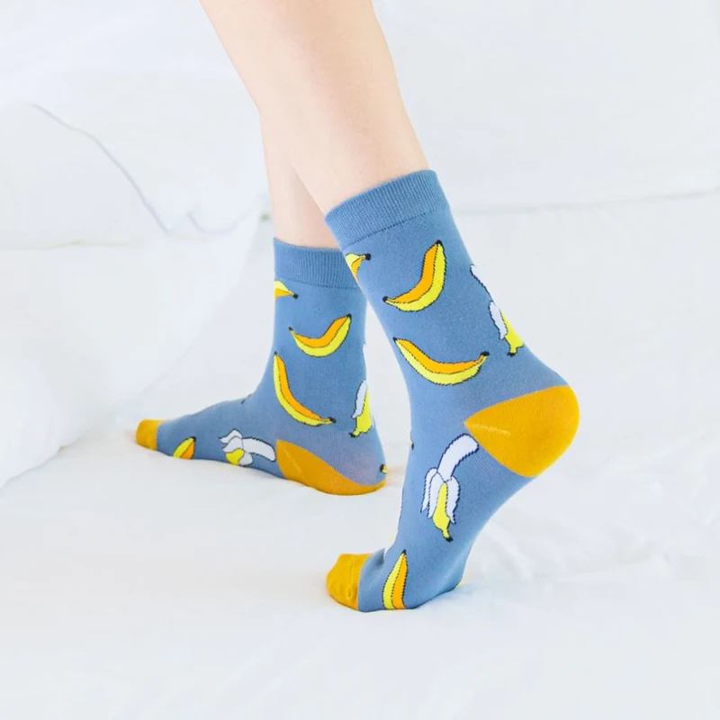 

Cotton Socks Women's Short Fashion Spring and Summer Trendy Cute Fruit Colorful Socks Stripe/Animal Cartoon Socks Meias
