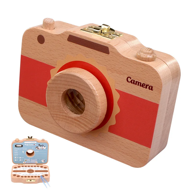 Деревянные детские зуб Box английский камера зубы деревянная коробка сувенир