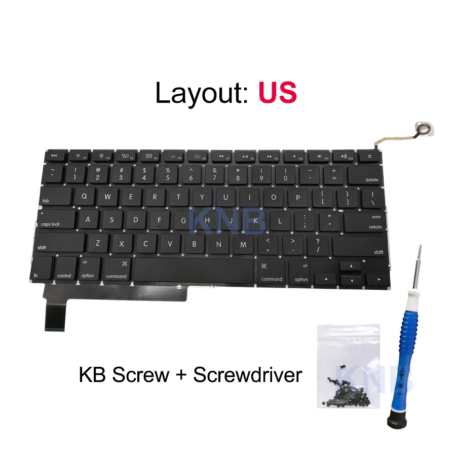 Новая клавиатура A1286 для Macbook pro 15 дюймов США с винтовым инструментом 2009 2010 2011 2012