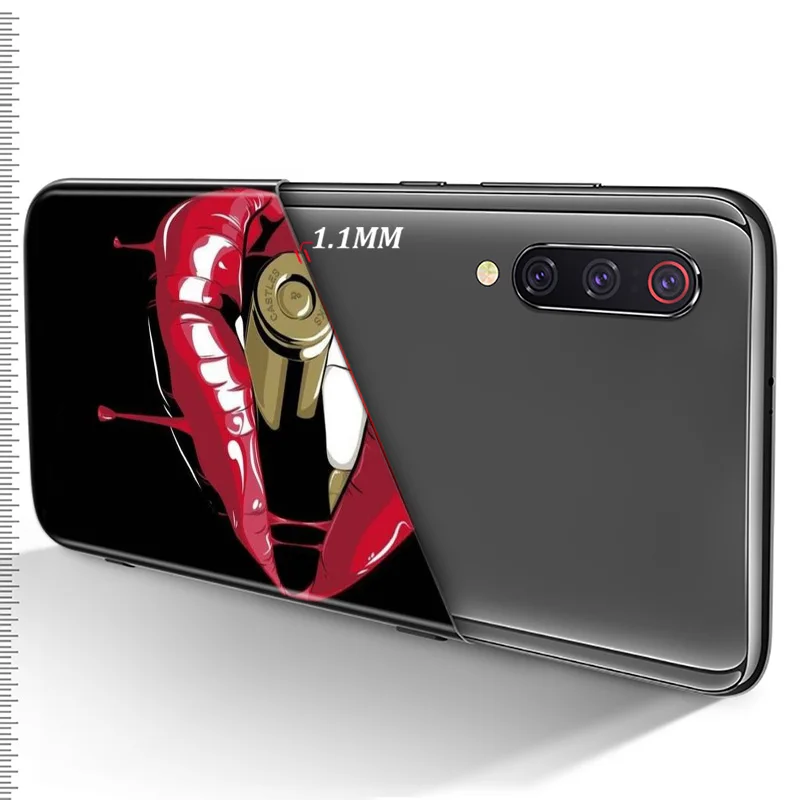 

Pink Girl Sexy Lips For Xiaomi Mi 11 11i 10T Note 10 9T 9 SE 8 Lite Pro Ultra 5G Black Phone Case