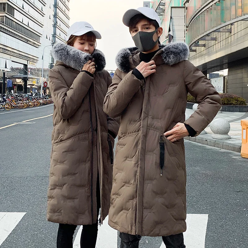 

Winter Parka Men's Solid Jacket 2022 New Arrival Thick Warm Coat Long Hooded Jacket Fur Collar Windproof Padded Coat Fashion Men