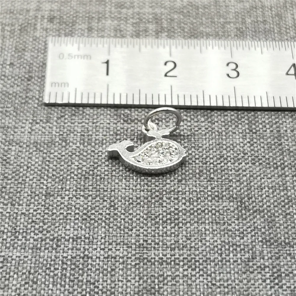 

2 Pieces 925 Sterling Silver Dolphin Charms with Zircon for Bracelet Necklace