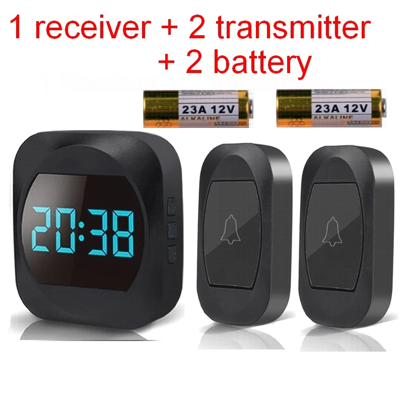 Водонепроницаемый беспроводной дверной звонок часы с подключением к сети