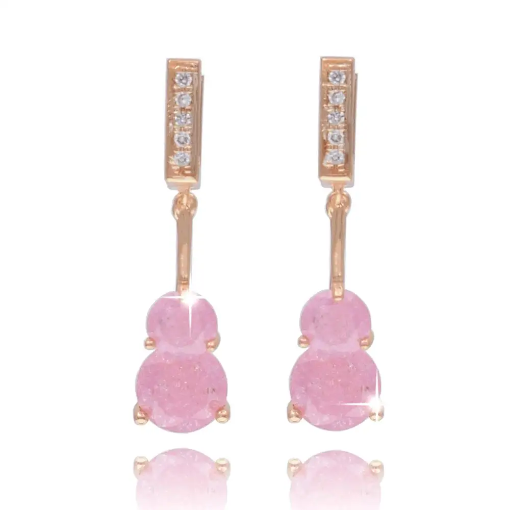 Новые круглые серьги для женщин модные вечерние ювелирные изделия 585 розовое