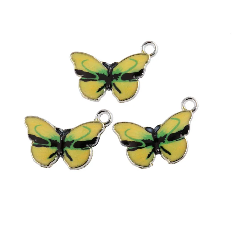 

10pcs/pack DIY Butterfly Enamel Pendant Jewelry Findings Silver Color Charms Handmade Necklace Earrings Girls Kids Accessory