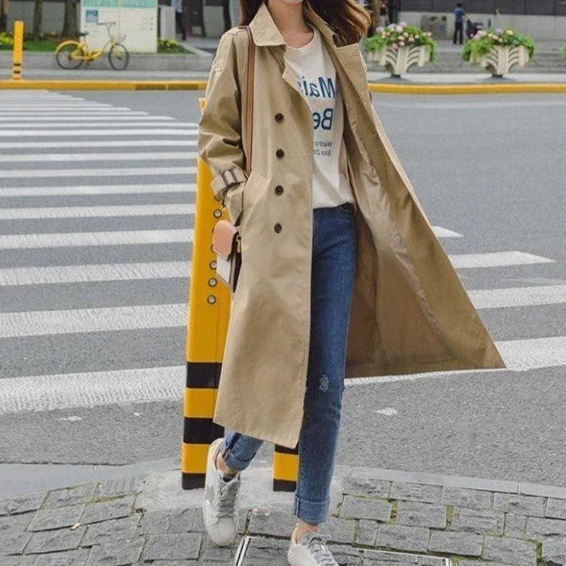 Модные ветровки Manteau длинный Femme Hiver Тренч осеннее пальто Женская парка мода Mujer