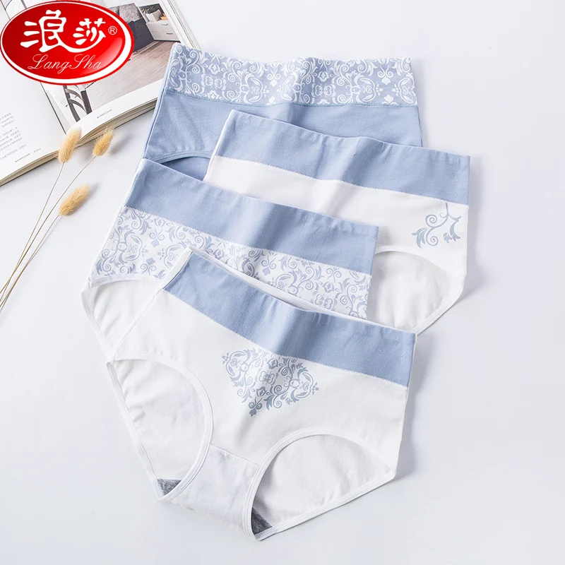 LANGSHA 4 шт./lo женские трусики хлопковые нижнее белье для похудения милые бесшовные