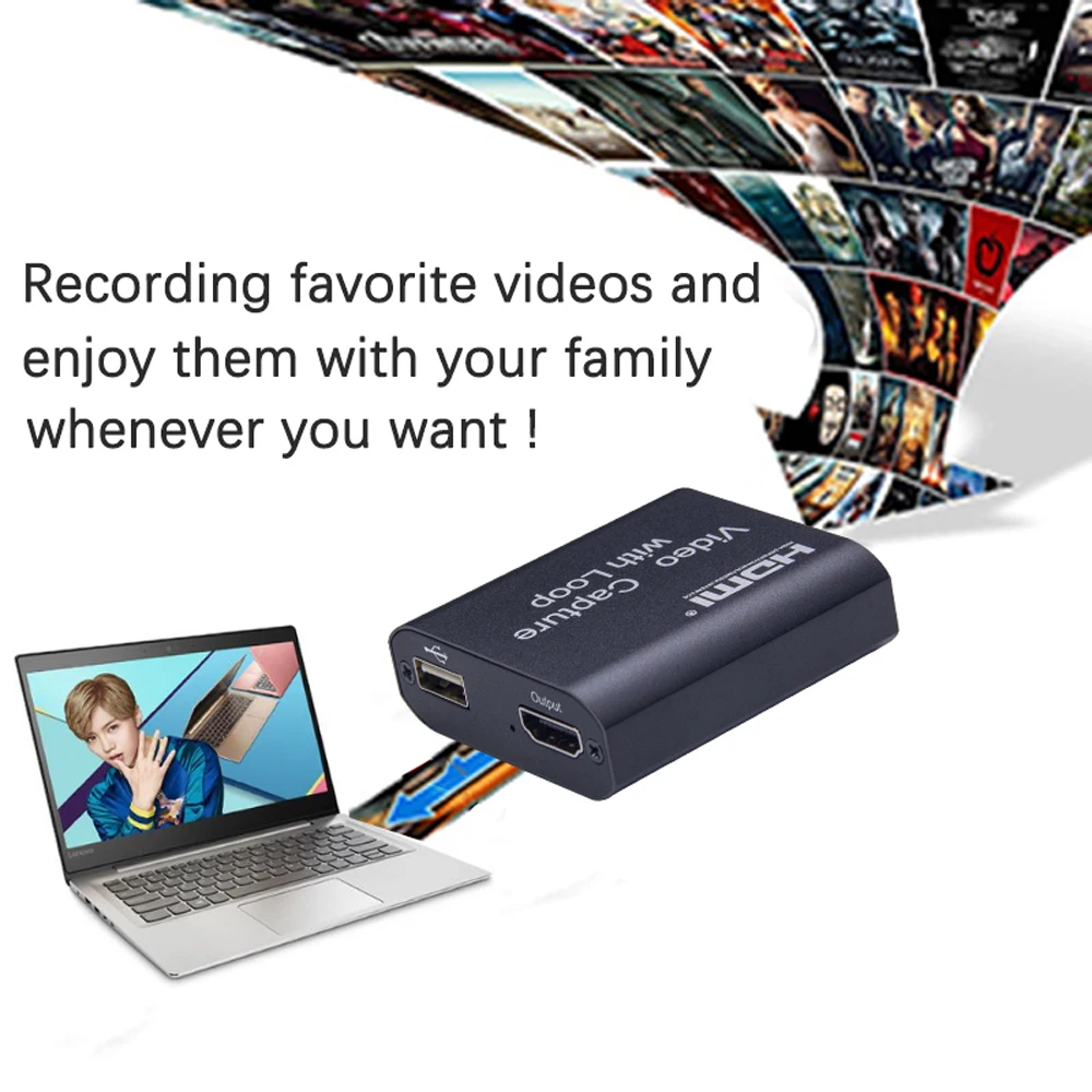Совместимая с HDMI карта захвата видео Захват 4K 1080P USB 2 0 + выход петли для телефона PS4