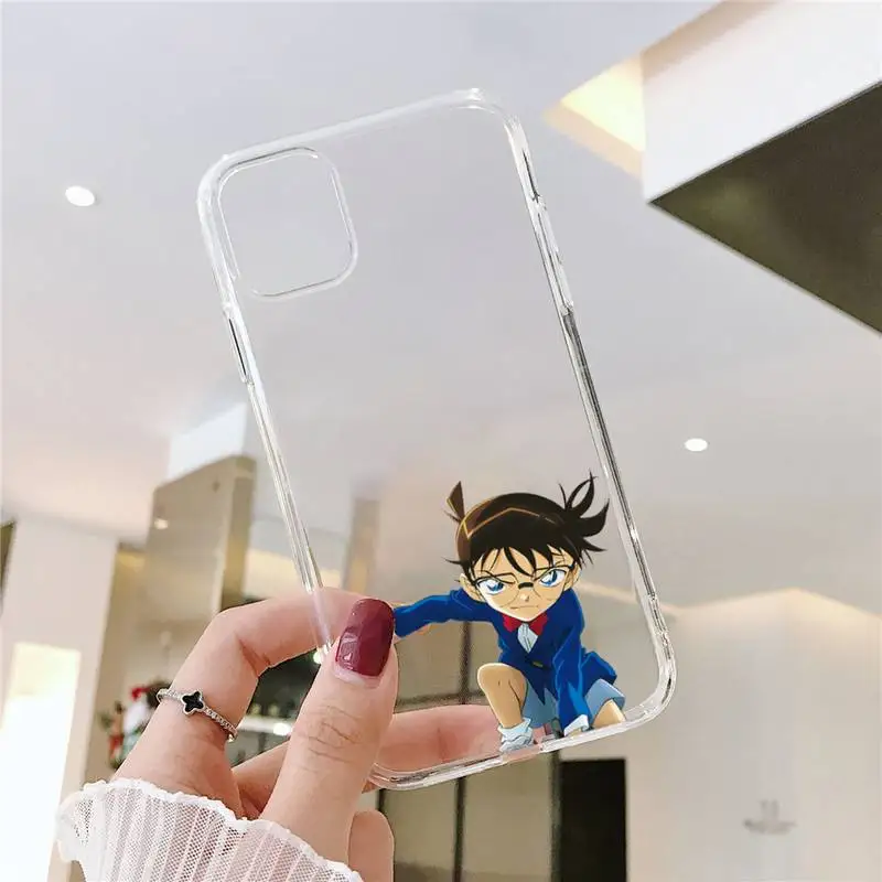 

Detective Conan cartoon Phone Case Transparent for iPhone 6 7 8 11 12 s mini pro X XS XR MAX Plus SE cover funda