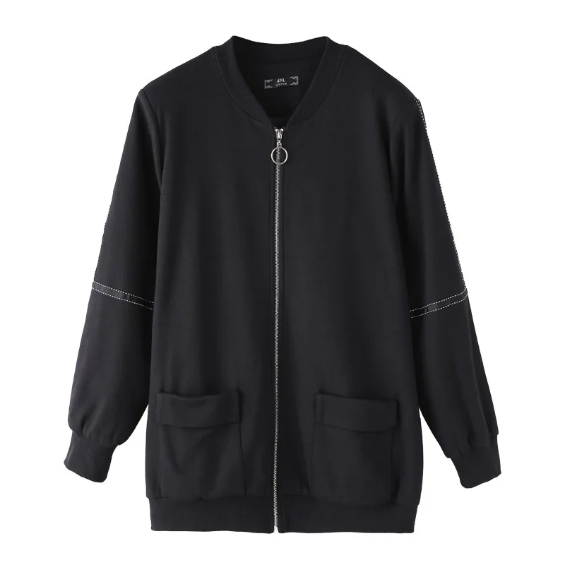 

4XL To 10XL Plus Size Women Tops Casual Jackets Spring Autumn Long Sleeve Casual Outerwear Pockets Black Woman Coats