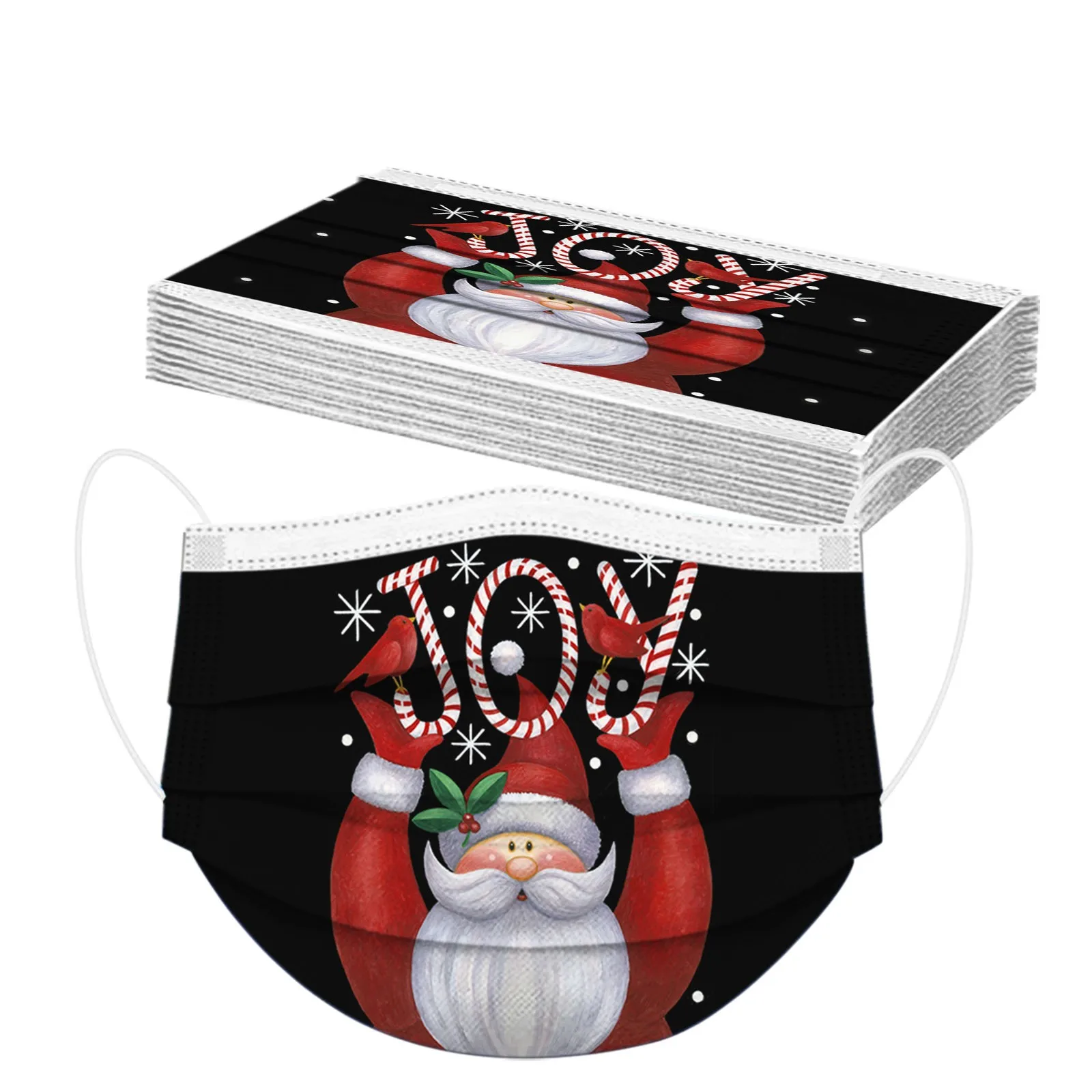 

10PCS masque Christmas Mask Adult Disposable Face Mask Unisex Mouth Mask Outdoor 3-Layer Earloops Protective Mask Mondkapjes