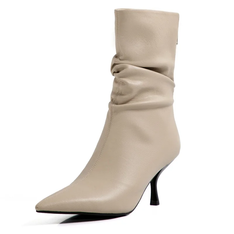 

Female Sexy Pointed Toe Ladies Autumn Winter Ankle Boots For Women Elegant High Heels Pumps Newest Dress Wedding Shoes Woman 40