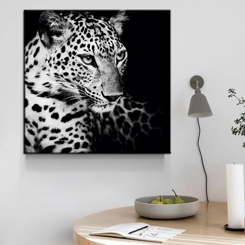 Акварельная черная Снежная леопардовая картина маслом на холсте художественные