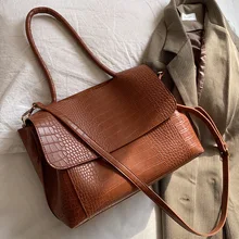 Designer Crocodile Pattern women handbag Large Capacity  Shoulder Bags for female 2021 Casual Totes Pu Leather messenger bag