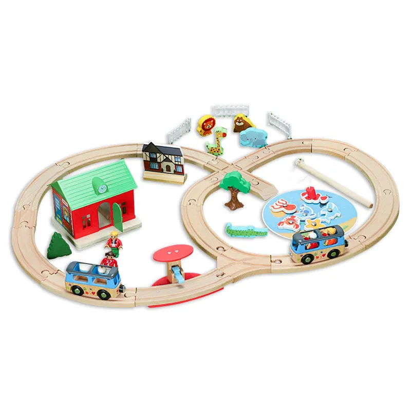 Игровой слот для рыболовной фермы пазлы деревянный поезд железная дорога