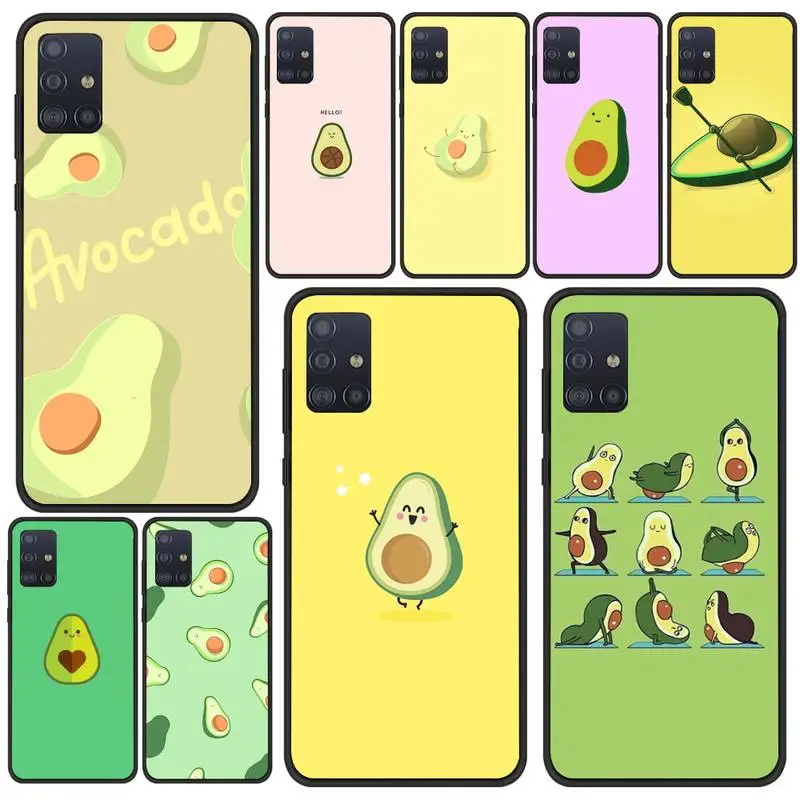 

Cute Cartoon Fruit Avocado Phone Case For Samsung S21 S6 S7 Edge S8 S9 S10 S20 Ultra 5G Plus Cover Fundas Coque