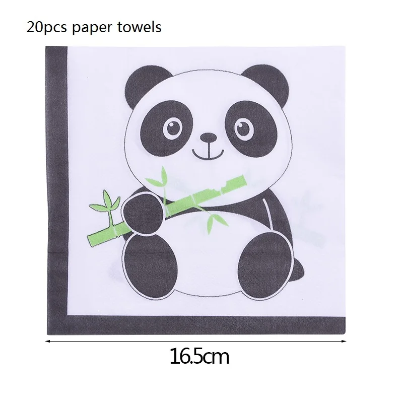 20pcs paper towels Мультяшные воздушные шары из фольги с пандой, воздушные гелиевые воздушные шары для вечеринки в честь Дня Рождения, аксессуары для детского душа, детские игрушки - Цвет: 20pcs paper towels