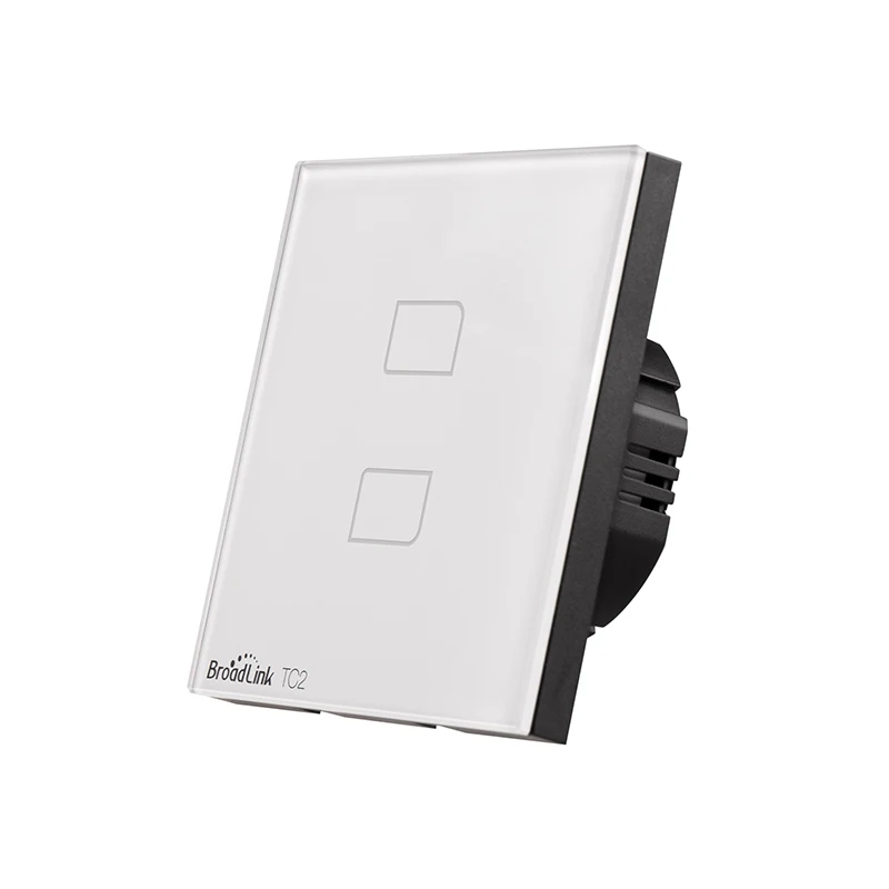 TC2 2gang BroadLink ЕС TC2 E-Touch RF 433 МГц настенный включение/выключение света переключатель 123 банды Wi-Fi управление телефон один живой провод подключение умный дом - Цвет: TC2 2gang